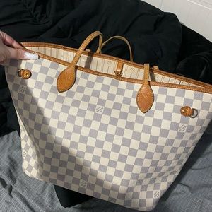 AUTHENTIC LOUIS VUITTON DAMIER AZUR NEVERFULL MM